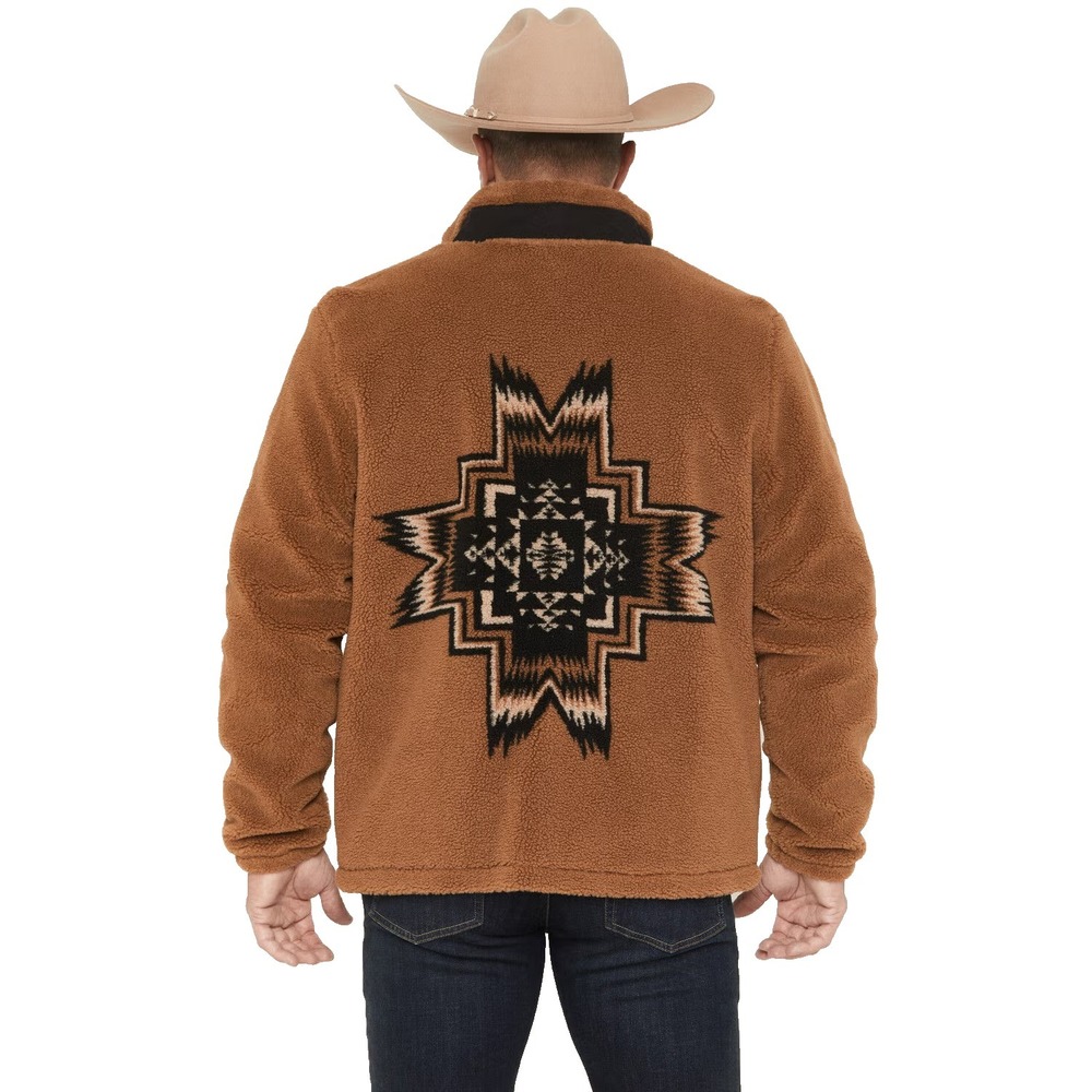 Pendleton Men's Tahuya Autumn StarBerber Jacket Large Aztec Brown Cowboy NEW‎